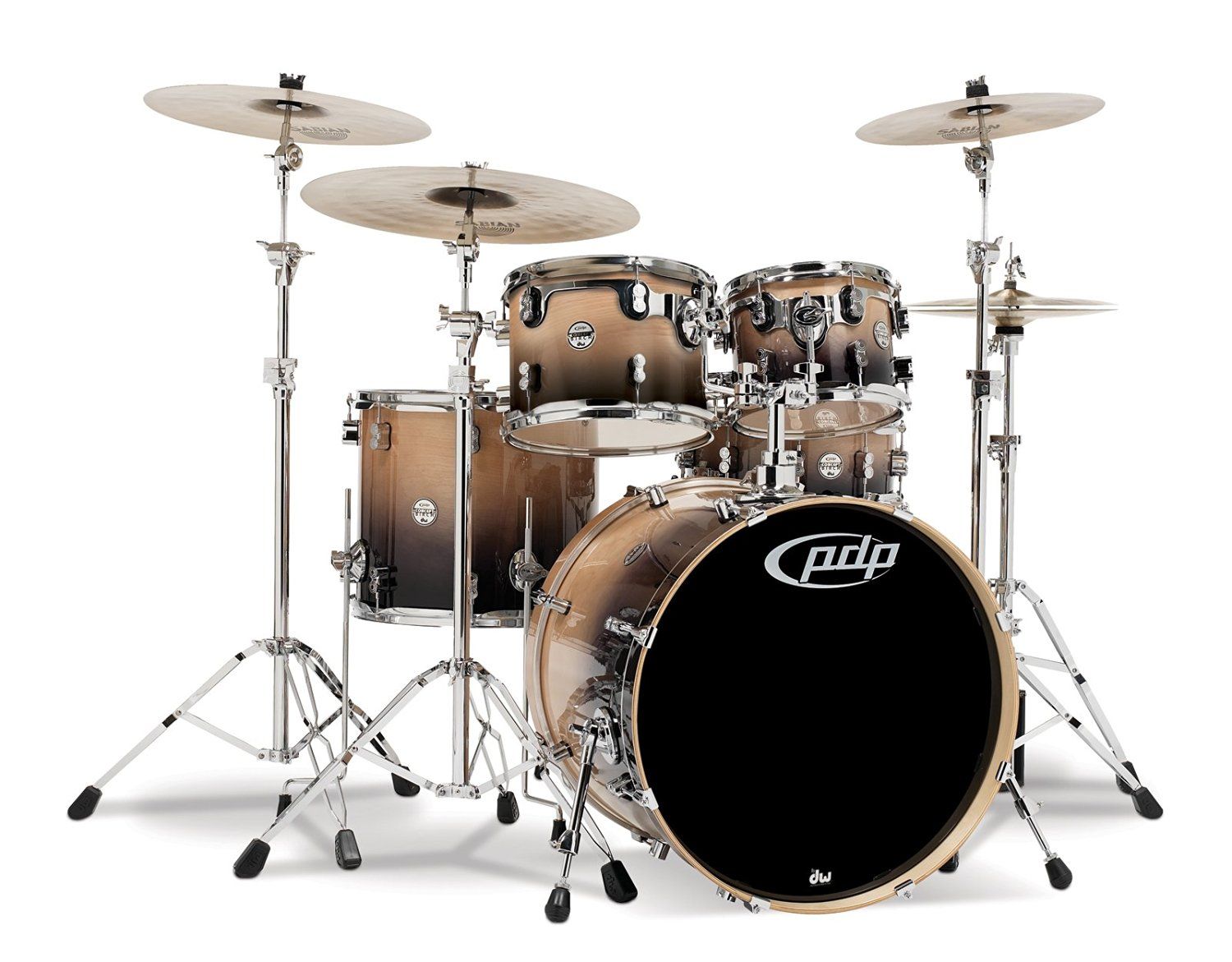 BATERIA PACIFIC PDCB2215NC NATURAL TO CHARCOAL FADE CHRM HW 5 PCS +PEDESTAL PACIFICPDBXHW8155